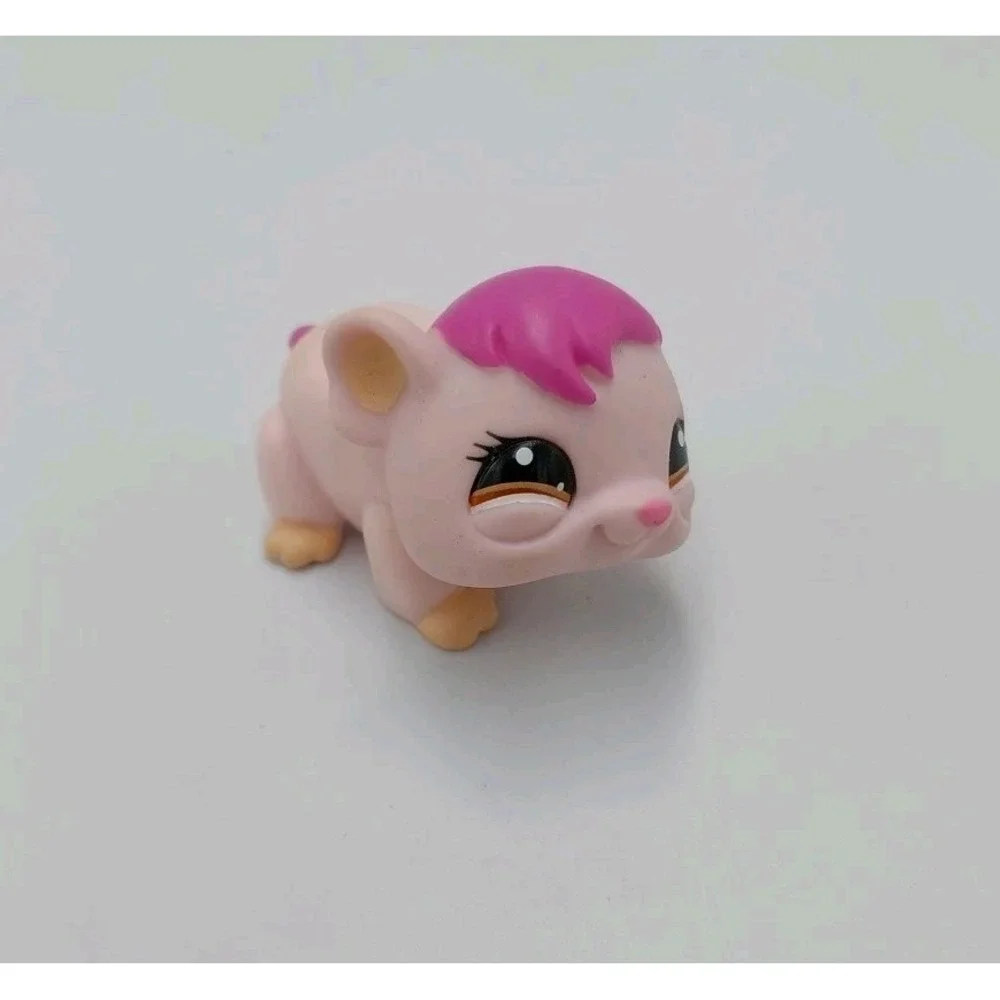 Littlest Pet Shop Pink Guinea Pig LPS #1406 Brown Eyes‎